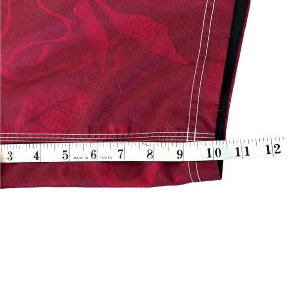 Speedo Mens Swim Trunks Size L Tropical Red Floral Mesh Lined Shorts Drawstring - Picture 15 of 15